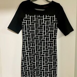 Superstition Black & White Geometric Dress